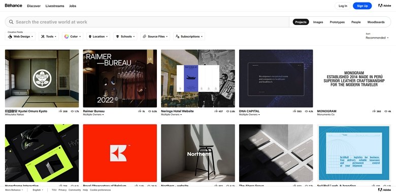 Design resource for sliders: Behance