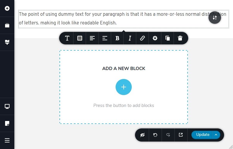 Brizy inline editor