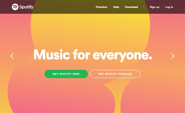 Spotify’s hero slider