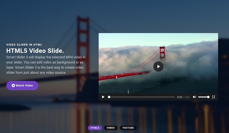 Mixed full width video slider