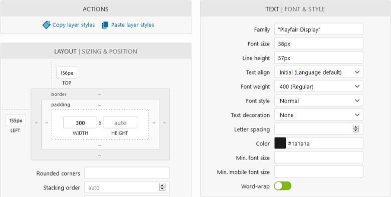 Layer Slider styling options