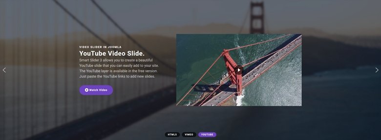 Full width video slider