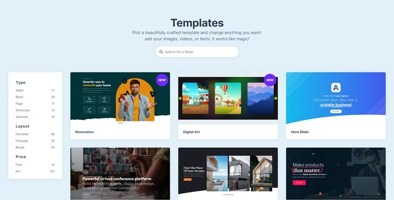 Smart Slider 3 Templates