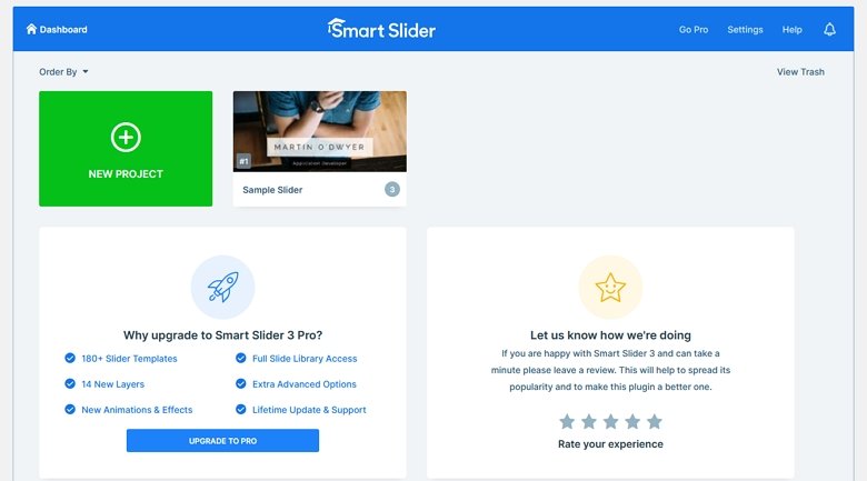 Smart Slider 3 Dashboard