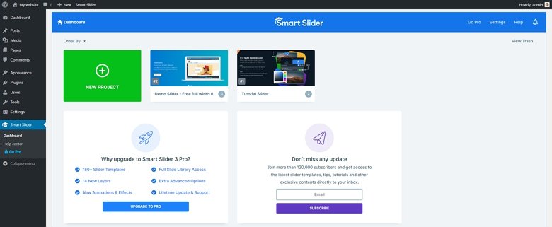 Smart Slider 3 Dashboard