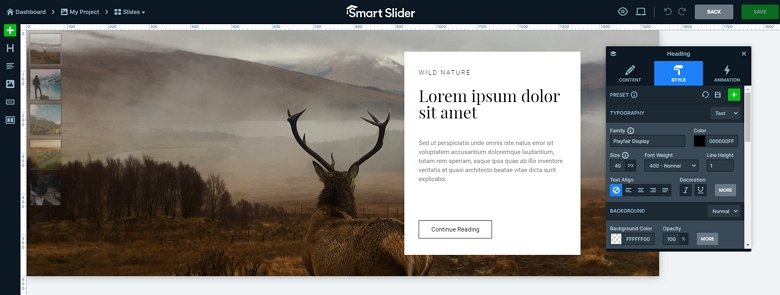 Smart Slider Dashboard