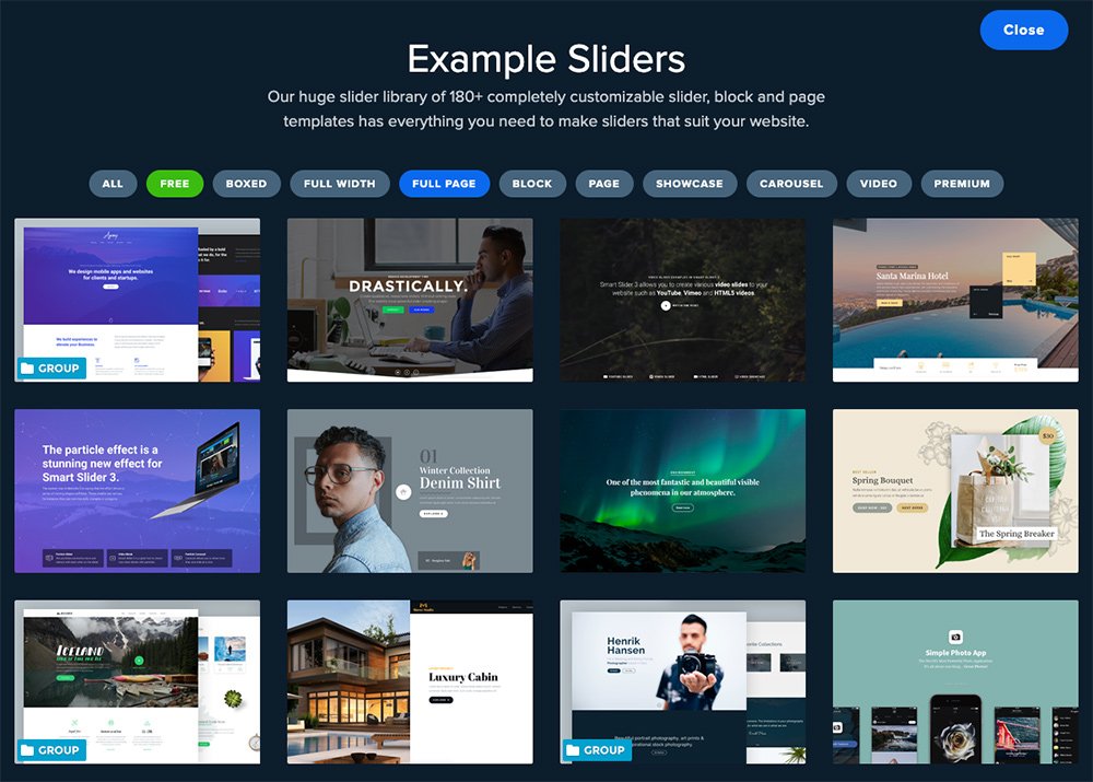 Smart Slider 3 Slider Templates