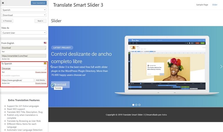 translate button