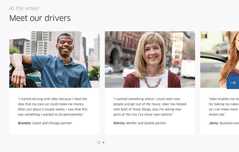 Testimonial slider - Uber