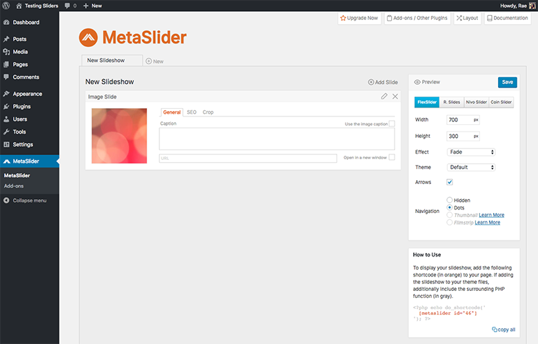 MetaSlider Adding Slides