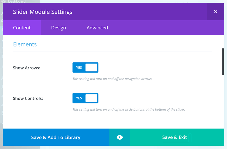 Divi Slider Controls