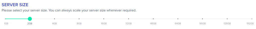 Select Server Size In Cloudways