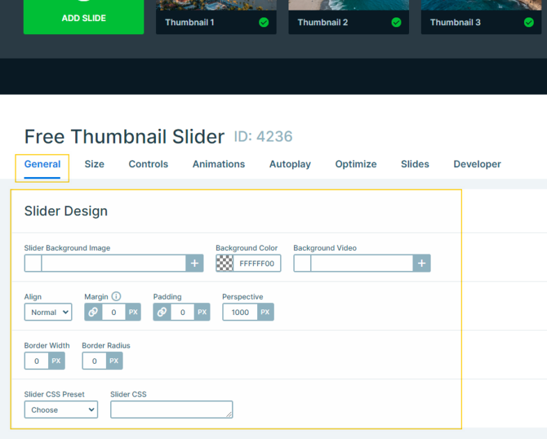 Background Color settings in Smart Slider 3