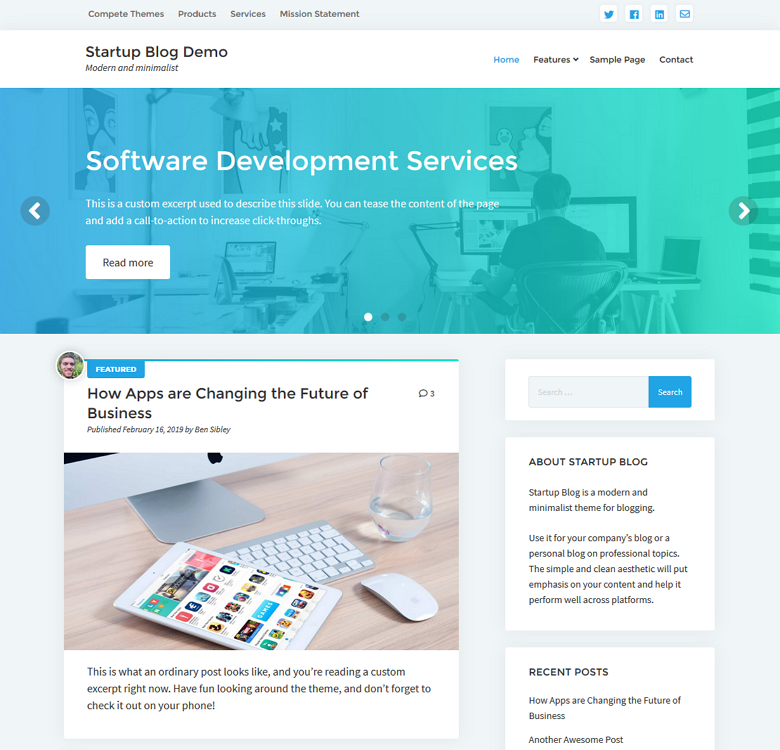 Startup Blog Theme