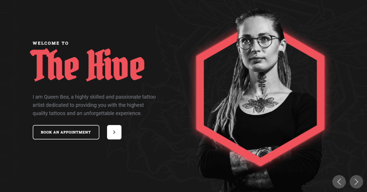 Hero Header for Elementor: Tattoo Studio