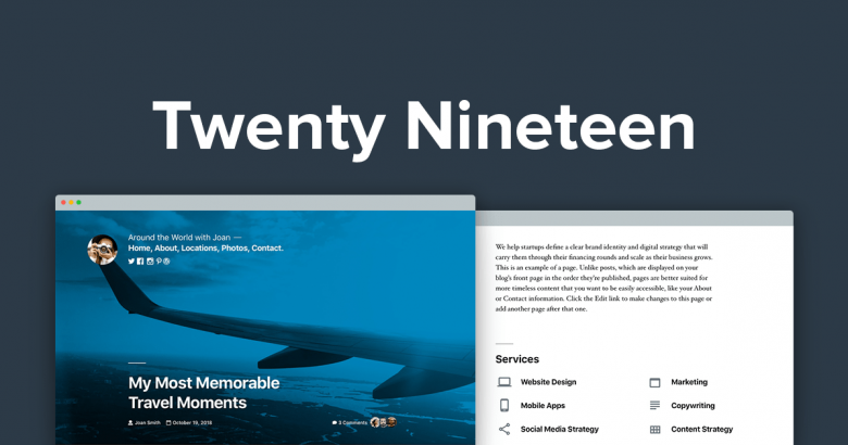 twenty nineteen theme slider