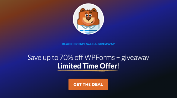 WPForms Black Friday WordPress deal 2022